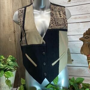 Katch Me Retro NWT Cowboy Biker Vintage Western Rancher Suede Leather Vest L Y
